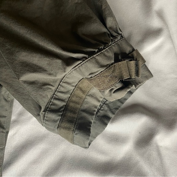 Part Two Short Sleeve Shirt Dress Safari Army Green Midi Length Gorpcore Size 10 - Picture 4 of 7